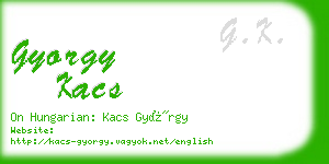 gyorgy kacs business card